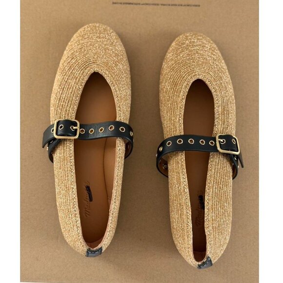 Madewell The Remy Mary Jane Flat in Natural Multi, Size 6.5 - Picture 5 of 10